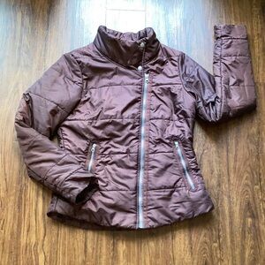 REI midweight brown puffer coat size small